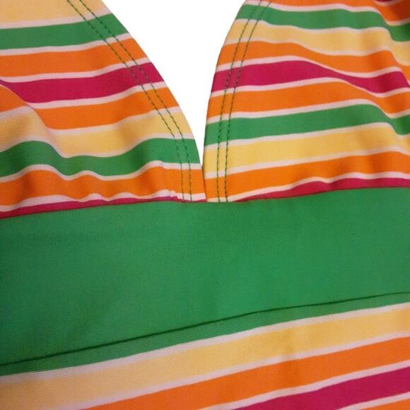 LITTLE SEA GEMS Swimsuit Striped One-Piece Halter size 10 - Picture 5 of 12